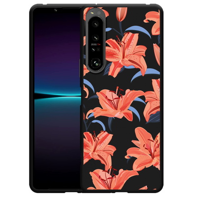 Cazy Hoesje Zwart geschikt voor Sony Xperia 1 IV - Flowers