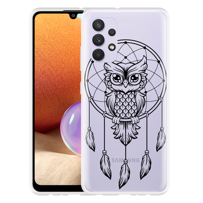 Cazy Hoesje geschikt voor Samsung Galaxy A32 4G - Dream Owl Mandala