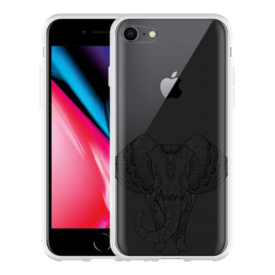 Cazy Hoesje geschikt voor iPhone 8 - Mandala Elephant