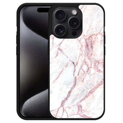 Cazy Hardcase Hoesje geschikt voor iPhone 15 Pro White Pink Marble