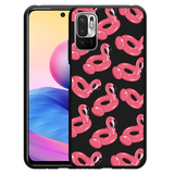 Hoesje Zwart geschikt voor Xiaomi Redmi Note 10 5G - Inflatable Flamingos