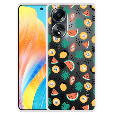 Cazy Hoesje geschikt voor Oppo A58 4G Tropical Fruit