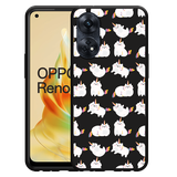 Hoesje Zwart geschikt voor Oppo Reno8 4G T Unicorn Cat