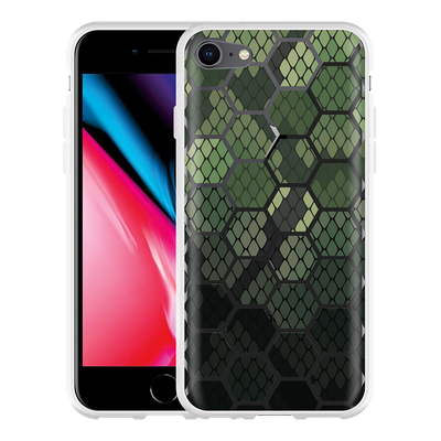 Cazy Hoesje geschikt voor iPhone 8 - Snakeskin Honeycomb
