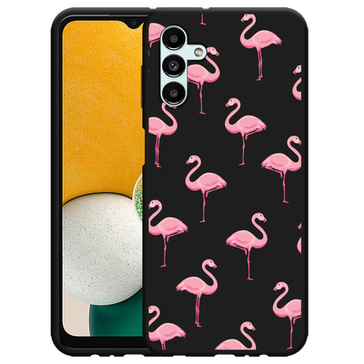 Cazy Hoesje Zwart geschikt voor Samsung Galaxy A13 5G - Flamingo