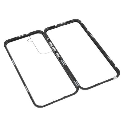 Cazy Magnetic Glass Hoesje geschikt voor Samsung Galaxy S22+ - Zwart
