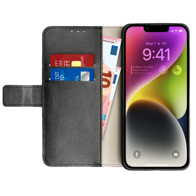 Cazy Wallet Classic Hoesje geschikt voor iPhone 13 - Zwart