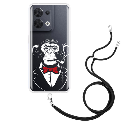 Cazy Hoesje met Koord geschikt voor Oppo Reno8 5G - Smoking Chimp