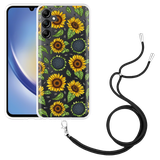 Hoesje met koord geschikt voor Samsung Galaxy A34 Sunflowers