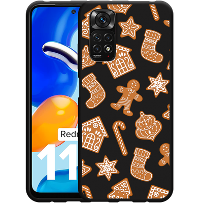 Cazy Hoesje Zwart geschikt voor Xiaomi Redmi Note 11/11S - Christmas Cookies
