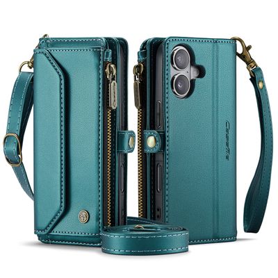 Caseme Case iPhone 16 - Crossbody Wallet Case - Green