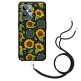 Hoesje met Koord Zwart geschikt voor Realme GT2 Pro - Sunflowers
