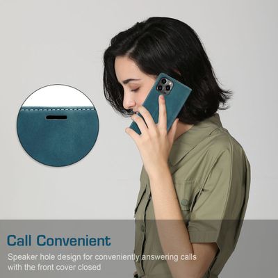 Hoesje geschikt voor iPhone 13 Pro - CASEME Retro Telefoonhoesje met Portemonnee - Blauw