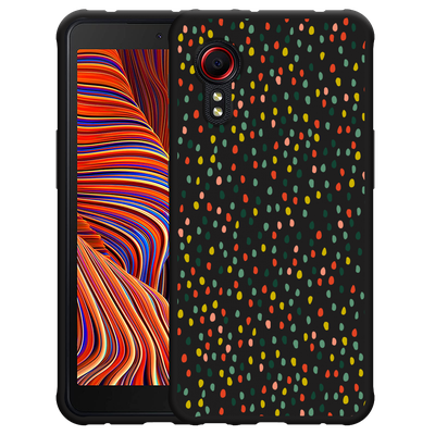 Cazy Hoesje Zwart geschikt voor Samsung Galaxy Xcover 5 - Happy Dots