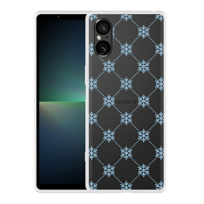 Cazy Hoesje geschikt voor Sony Xperia 5 V Snowflake Pattern