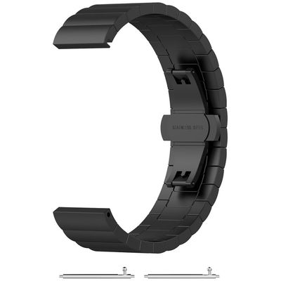 Cazy Chain Metalen Watchband voor Garmin Vivomove 3 Sport 44mm - Zwart