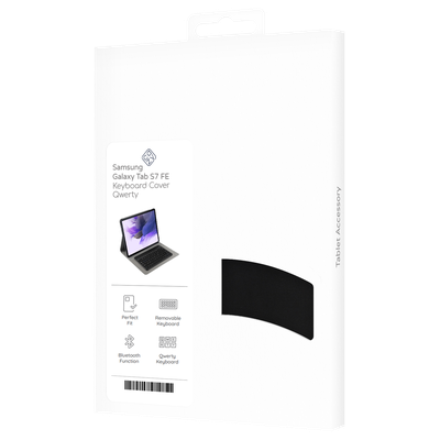Cazy Hoes met Toetsenbord geschikt voor Samsung Galaxy Tab S7 FE - Qwerty indeling - Zwart