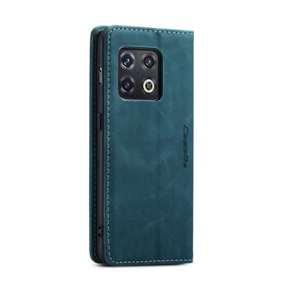 Caseme Hoesje geschikt voor OnePlus 10 Pro - Retro Wallet Case - Blauw