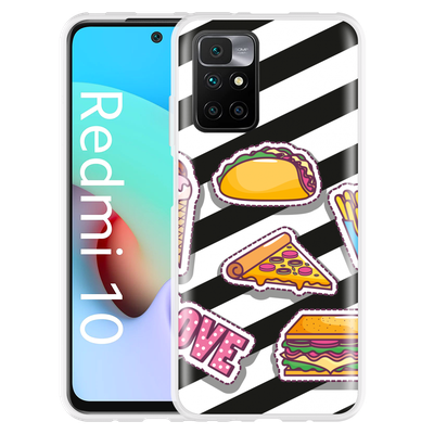 Cazy Hoesje geschikt voor Xiaomi Redmi 10 - Love Fast Food