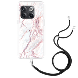Hoesje met Koord geschikt voor OnePlus 10T - White Pink Marble