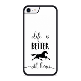 Hardcase hoesje geschikt voor iPhone 8 - Life is Better with Horses