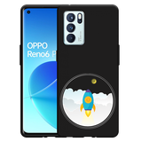 Hoesje Zwart geschikt voor Oppo Reno6 Pro 5G - To the Moon