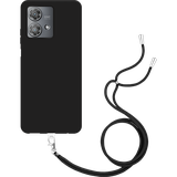TPU Hoesje met Koord geschikt voor Motorola Edge 40 Neo - Zwart
