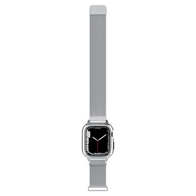 Spigen Bandje geschikt voor Apple Watch 7/8/9 45mm - Metal Fit Pro - Zilver