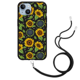 Hoesje met Koord Zwart geschikt voor iPhone 14 - Sunflowers