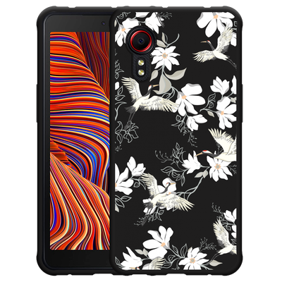 Cazy Hoesje Zwart geschikt voor Samsung Galaxy Xcover 5 - White Bird