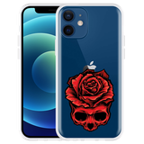 Hoesje geschikt voor iPhone 12 - Red Skull