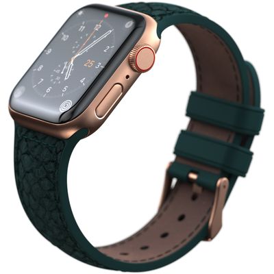 Njord Collections Zalm Leder Smartwatchband geschikt voor Apple Watch 40mm/41mm - Groen