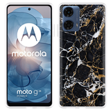 Hoesje geschikt voor Motorola Moto G04/G04s/G24/G24 Power Zwart Goud Marmer