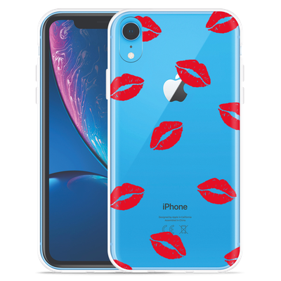 Cazy Hoesje geschikt voor iPhone Xr - Red Kisses