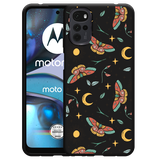 Hoesje Zwart geschikt voor Motorola Moto G22 - Magisch Patroon