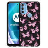Hoesje Zwart geschikt voor Motorola Moto G71 - Roze Vlinders