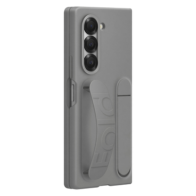 Samsung Hoesje geschikt voor Samsung Galaxy Z Fold6 - Standing Cover met Strap - Grijs