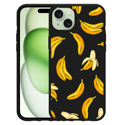 Cazy Hoesje Zwart geschikt voor iPhone 15 Plus Banana