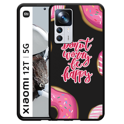 Cazy Hoesje Zwart geschikt voor Xiaomi 12T/12T Pro - Donut Worry