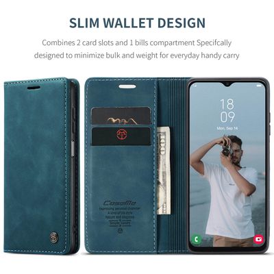 Samsung Galaxy A13 Hoesje - CASEME Retro Wallet Case - Blauw