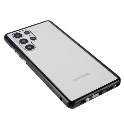 Cazy Magnetic Glass Hoesje geschikt voor Samsung Galaxy S22 Ultra - Zwart