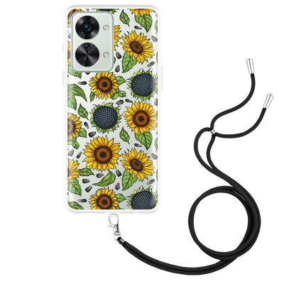 Cazy Hoesje met Koord geschikt voor OnePlus Nord 2T - Sunflowers