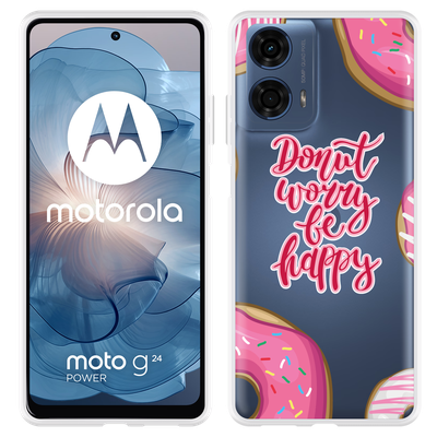 Cazy Hoesje geschikt voor Motorola Moto G04/G04s/G24/G24 Power Donut Worry