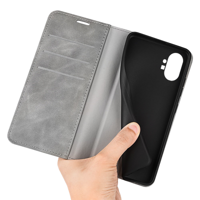 Cazy Wallet Magnetic Hoesje geschikt voor Nothing Phone (1) - Grijs