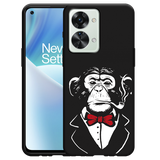 Hoesje Zwart geschikt voor OnePlus Nord 2T - Smoking Chimp