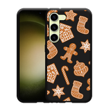 Hoesje Zwart geschikt voor Samsung Galaxy S23 Christmas Cookies