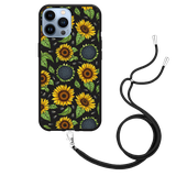 Hoesje met Koord Zwart geschikt voor iPhone 13 Pro Max - Sunflowers