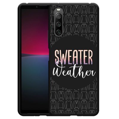 Cazy Hoesje Zwart geschikt voor Sony Xperia 10 IV - Sweater Weather