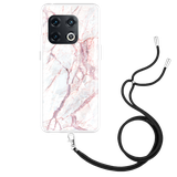 Hoesje met Koord geschikt voor OnePlus 10 Pro - White Pink Marble