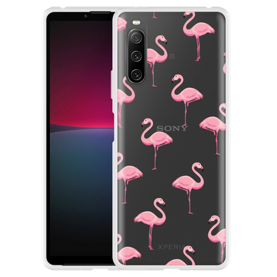 Cazy Hoesje geschikt voor Sony Xperia 10 IV - Flamingo